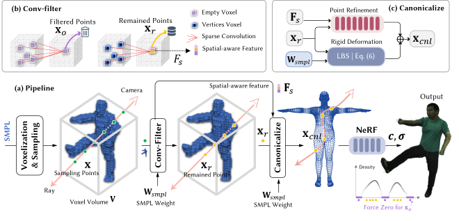 HumanNeRF-SE pipeline